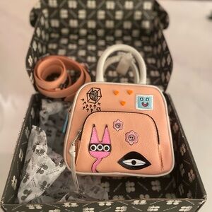 Min & Mon Peach and White Kids Bag with Fun Designs